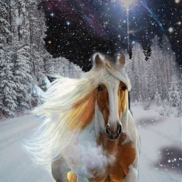 freetoedit horse stars snow ircsnowyforest snowyforest
