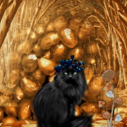 freetoedit cat love gold black echeartcrowns heartcrowns