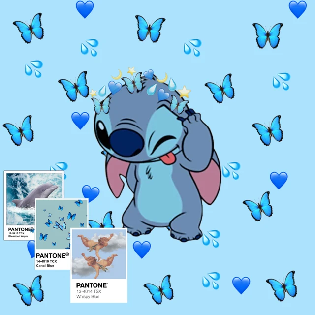 pics Blue Aesthetic Picsart blue stitch vibe butterfly picsart