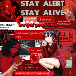 redaesthetic red anime animegirl animeedit freetoedit