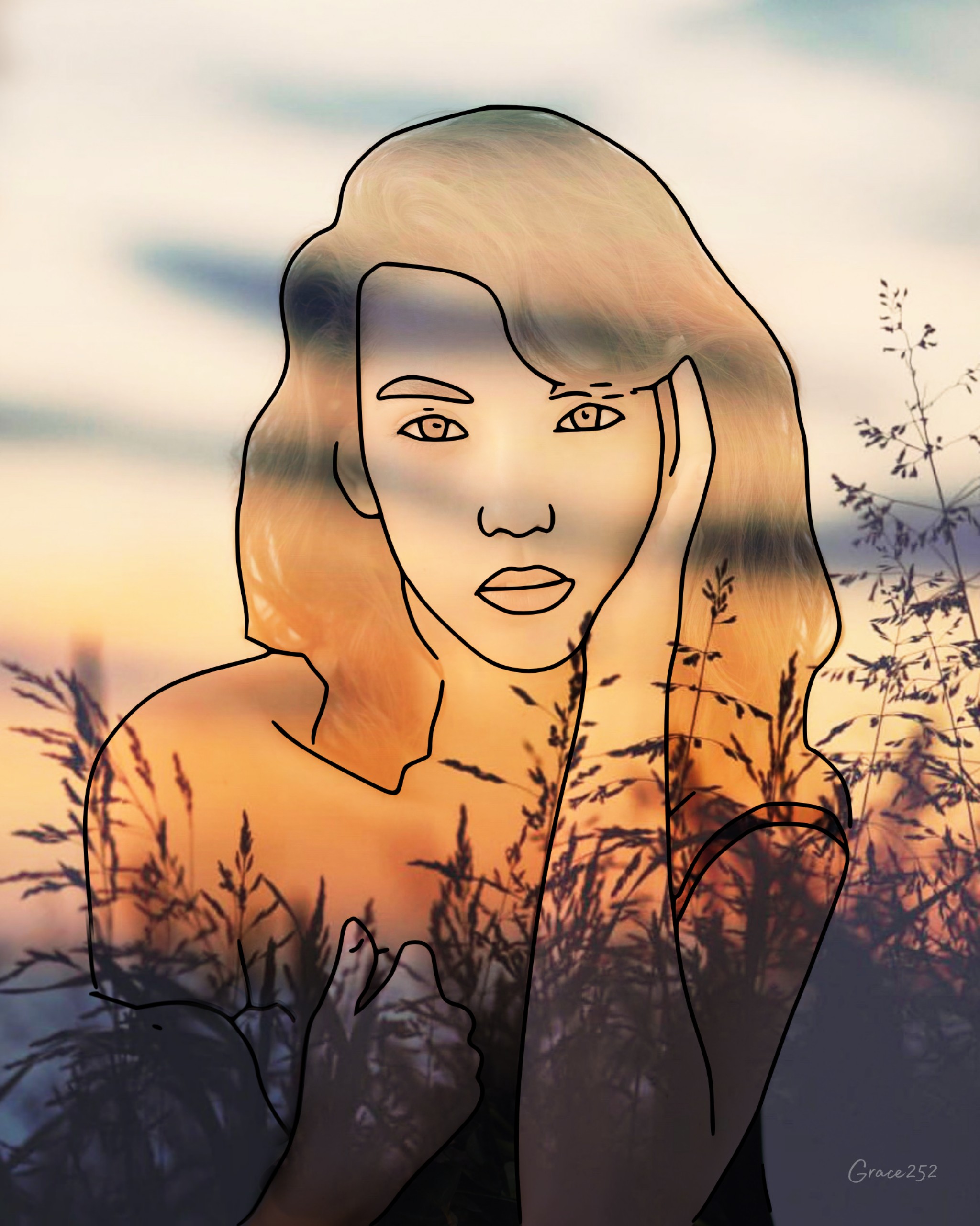  #freetoedit #sktch6 #sketcheffect #woman #orange #sunset #sunriseOp @macmmaya @freetoedit 