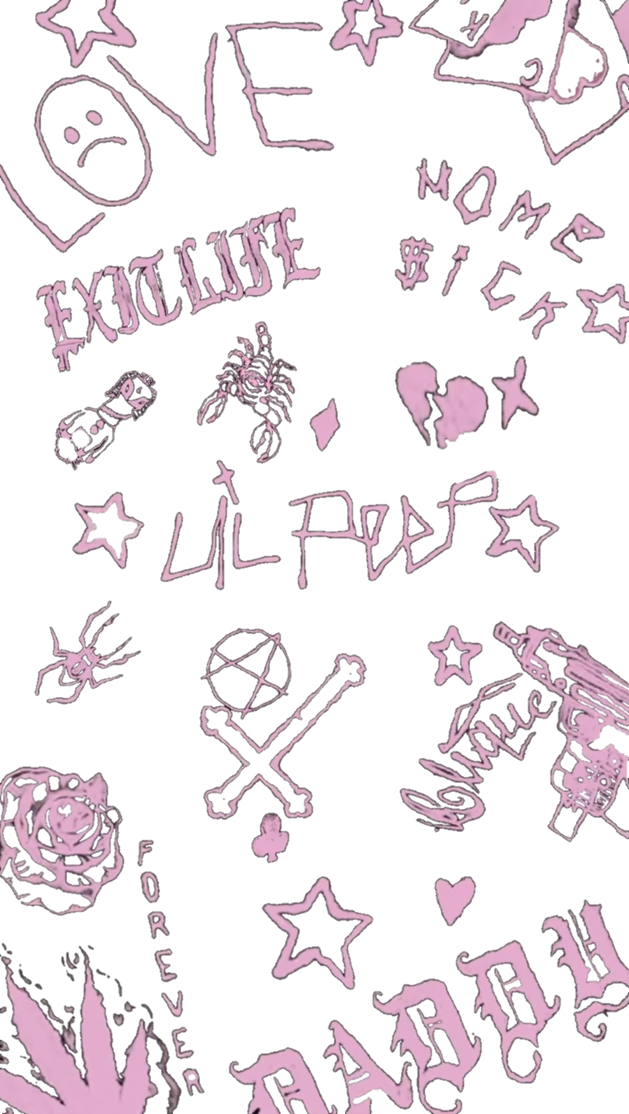 Lil Peep Sticker Pack 4  Tattoos Sticker for Sale by Super   Redbubble