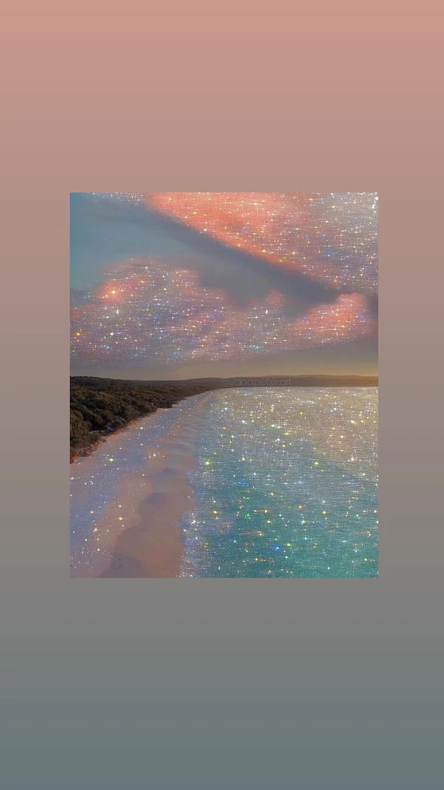 Sea Ocean Glitter Aesthetic Beach Image By Debbi