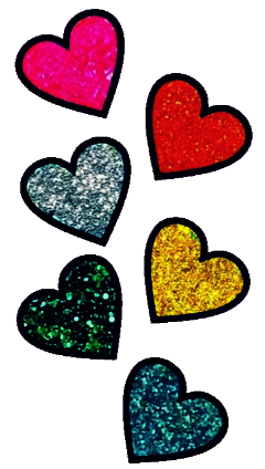 hearts glitter stickers freetoedit