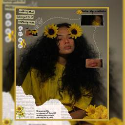 yellow flowers flower aesthetic girl freetoedit