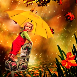 picsart love creative inspiration fantasy cute baby rain editbydk visuallyop freetoedit srcyellowumbrellasticker yellowumbrellasticker