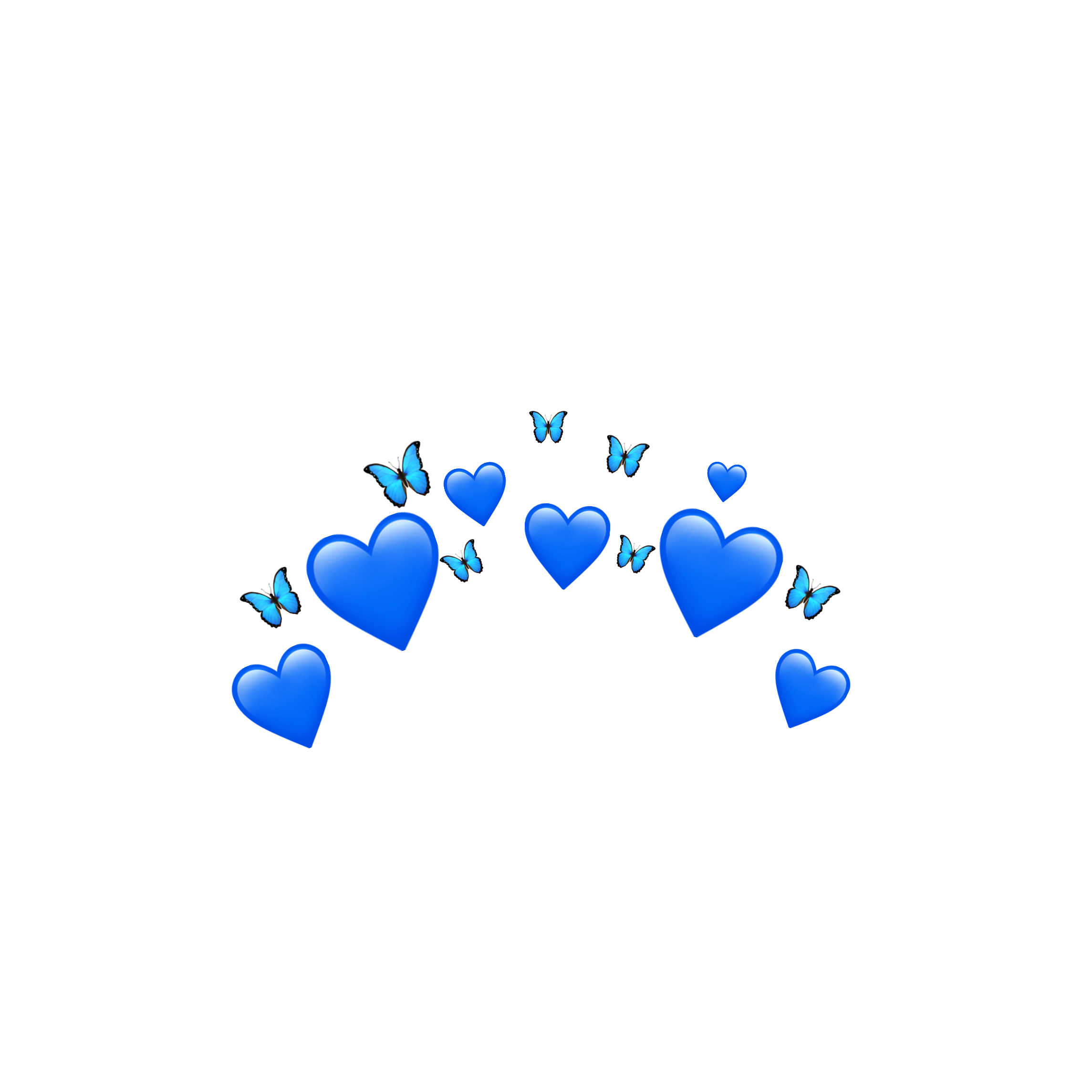 Синие сердечки на прозрачном фоне. Голубые сердечки на прозрачном фоне. Синие сердечки над головой. Голубое сердечко на белом фоне.