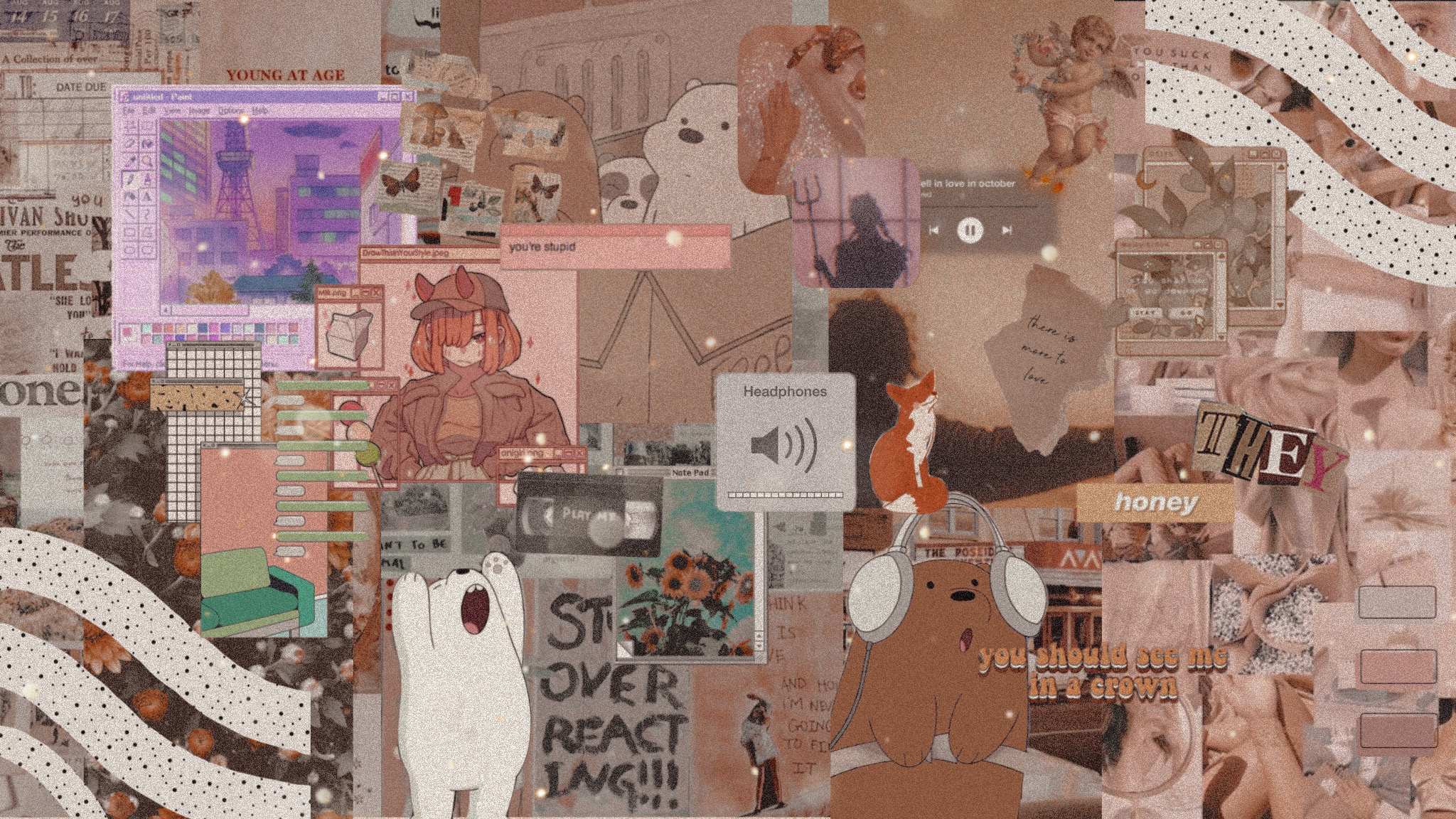 Featured image of post Brown Aesthetic Collage Desktop Wallpaper