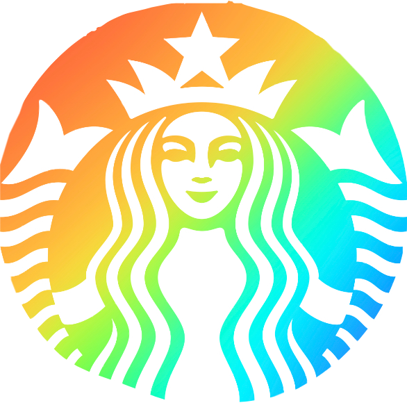 starbucks rainbow freetoedit sticker by @moosearegreat