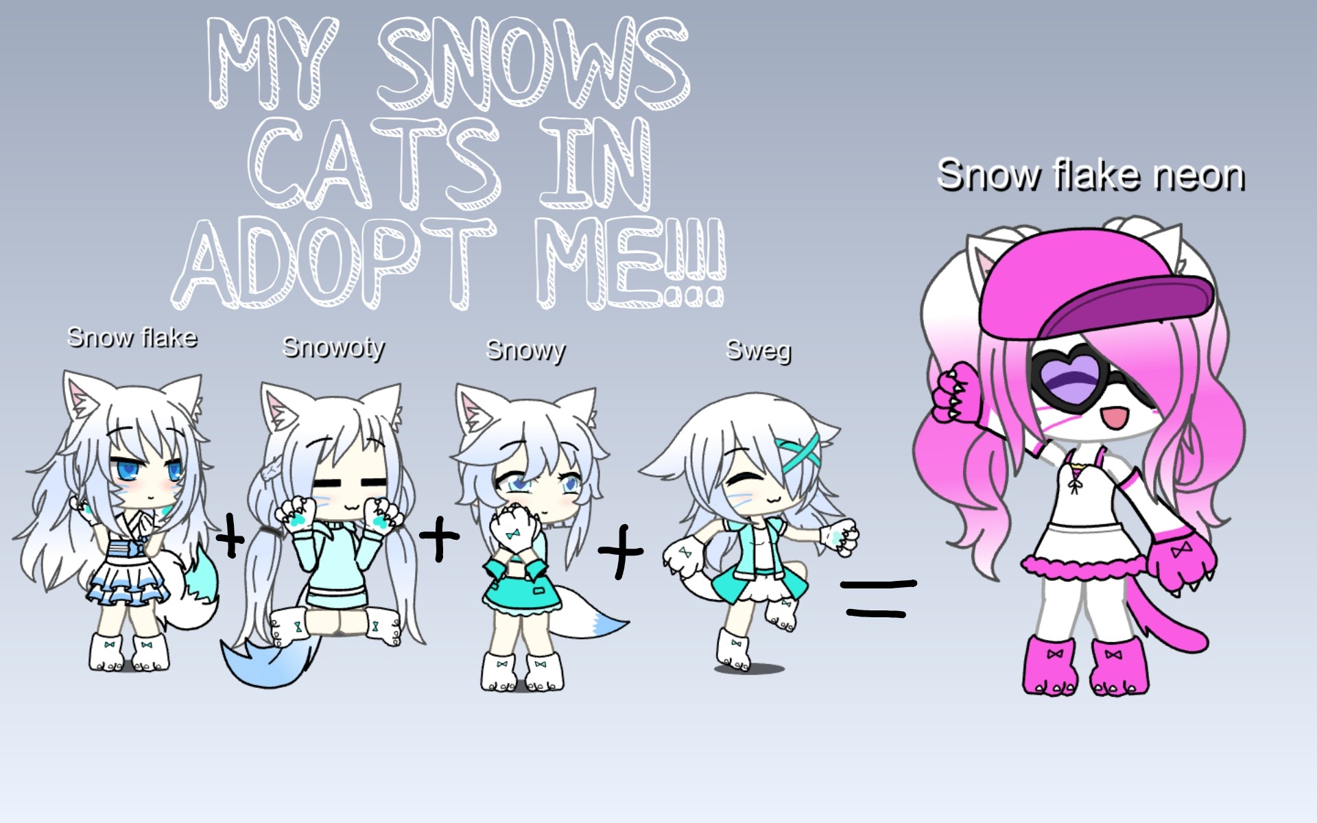 My Old Snow Cats In Adopt Me Gachalife Adoptme Neonp