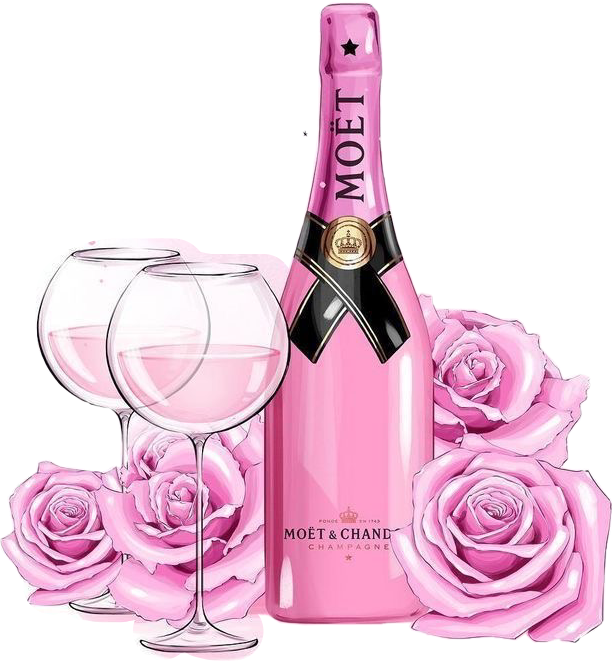 Moet Pink Champagne Rose Freetoedit Sticker By Lydskook