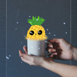 cute pineapple happymorning sparkle dunkxedits freetoedit