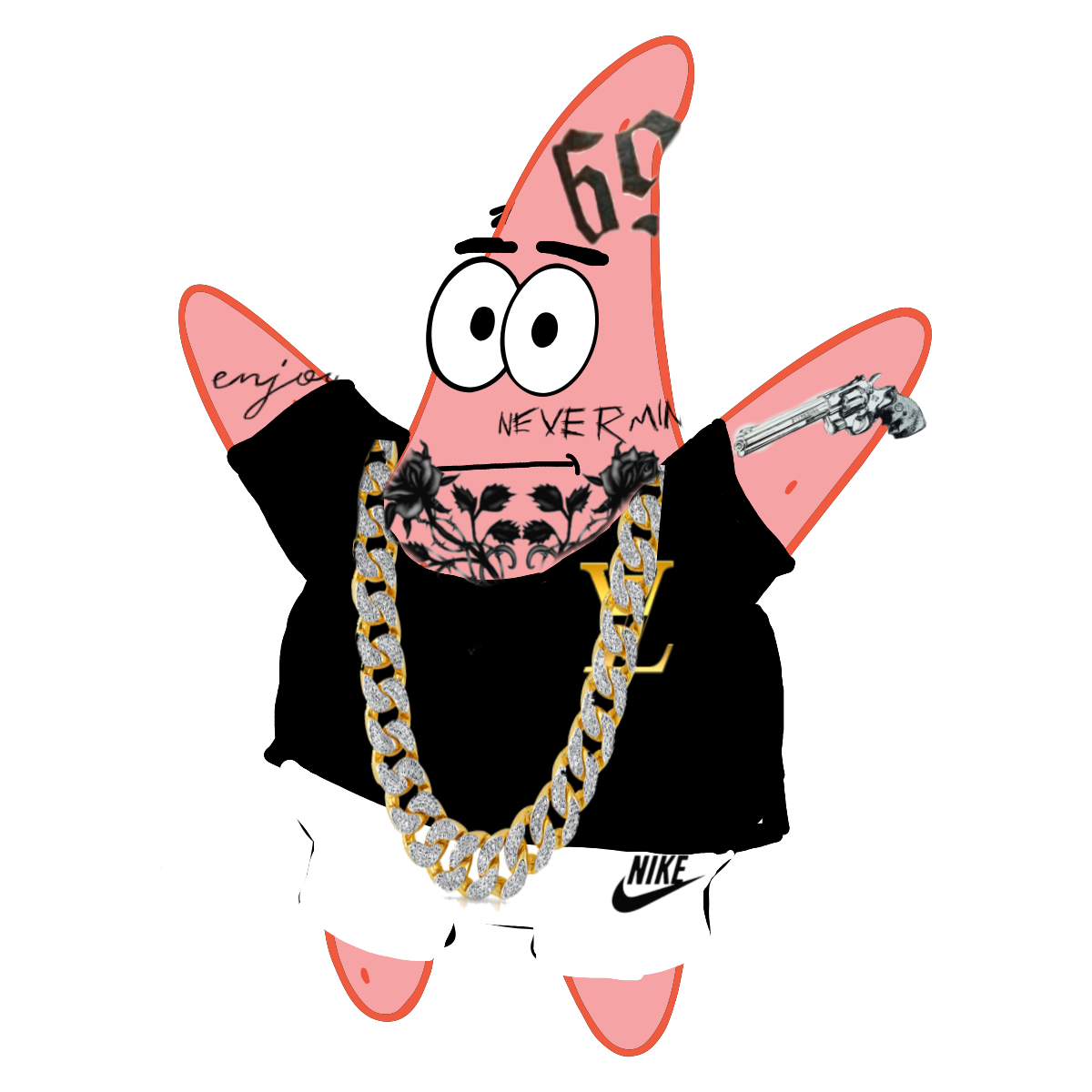 freetoedit patrick gangsta savage sticker by xsavagex_af