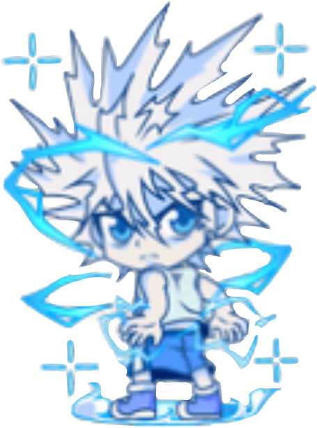 Hxh Killua Godspeed Chibi Sticker By 𝑆𝑡𝑖𝑛𝑘𝑦