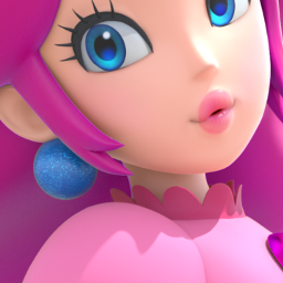 princess peach dress sparkle pinkhair