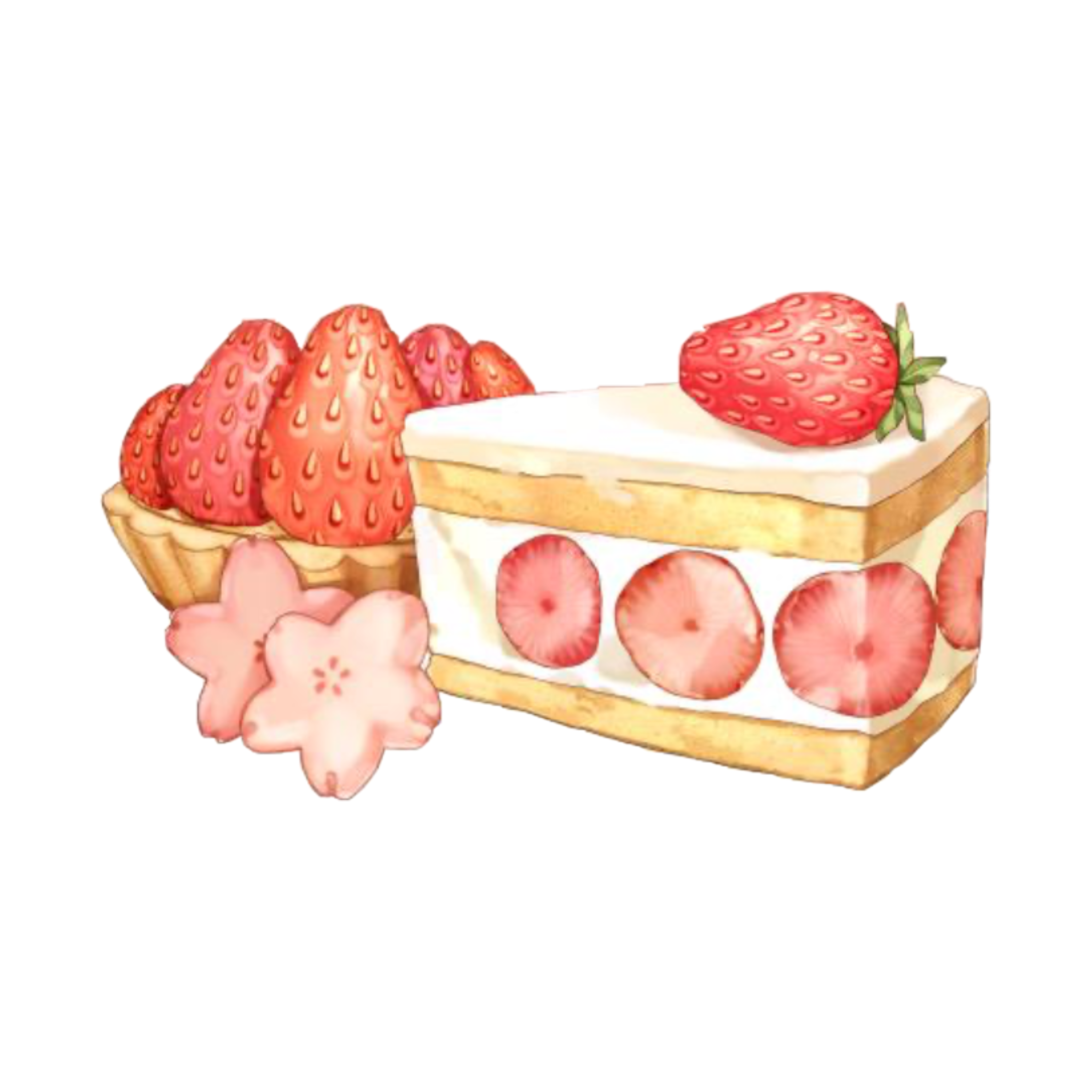 Cheesecake Frogurt and Strawberry Shortcake Mumechi  Illustrations ART  street