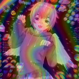 freetoedit rainbowcore kidcore animecore rainbow