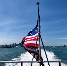 memorialday flag sea boat motion freetoedit