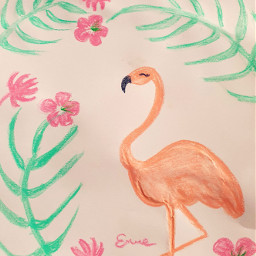 flamingo summer mydrawing bosniangirl