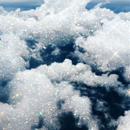 clouds aesthetic glitter sky white freetoedit
