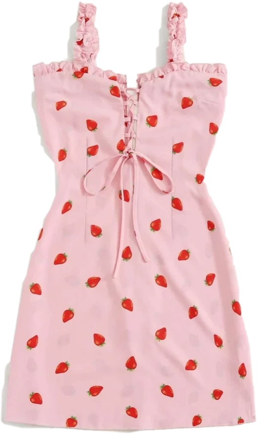 pic Strawberry Dress Pattern Transparent dress softaesthetic sticker by ariel