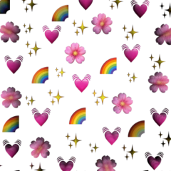 freetoedit emoji rainbow flower heart