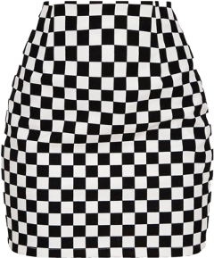 checkered checker skirts black white freetoedit