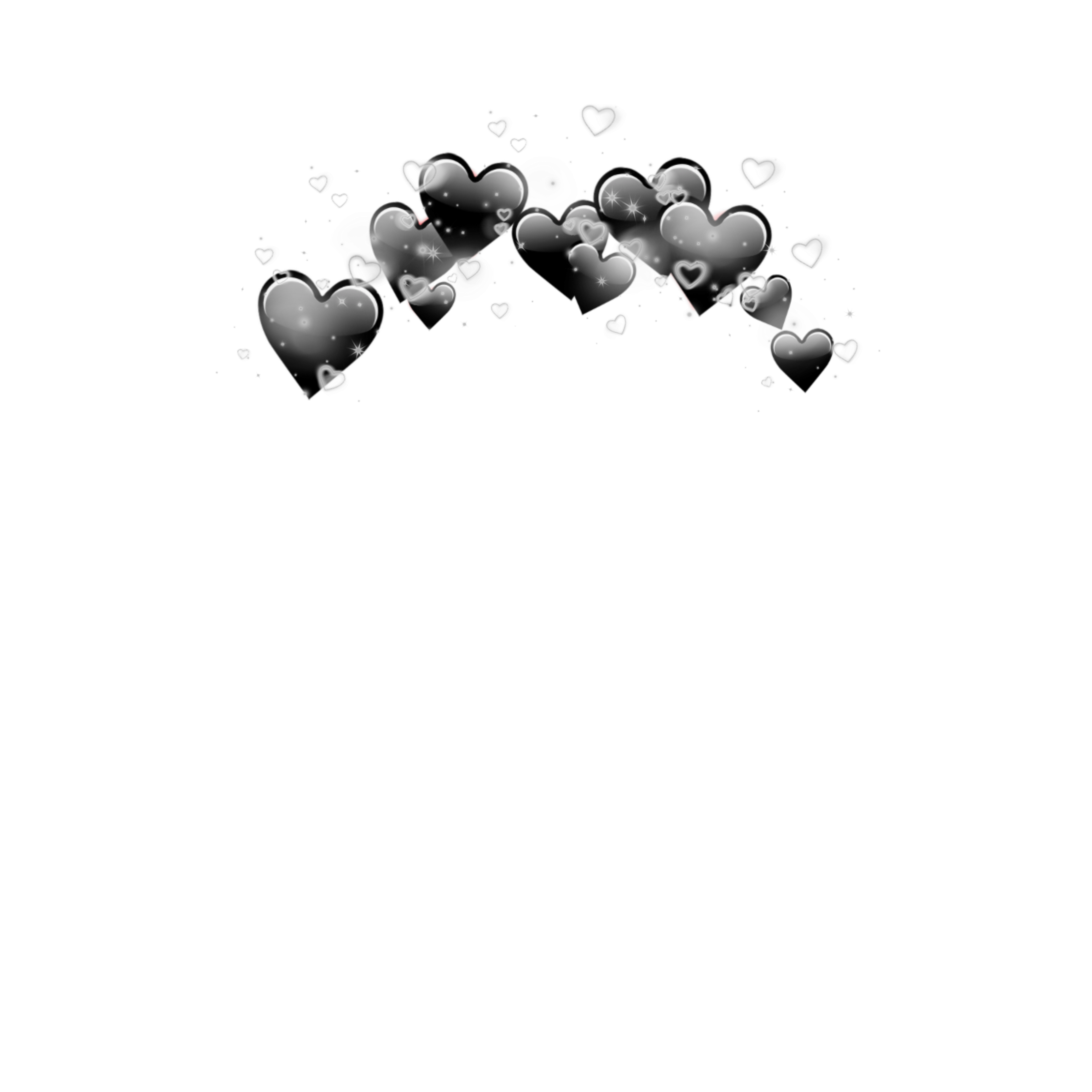 black white emoji hearts shine sticker by satanicbarbie