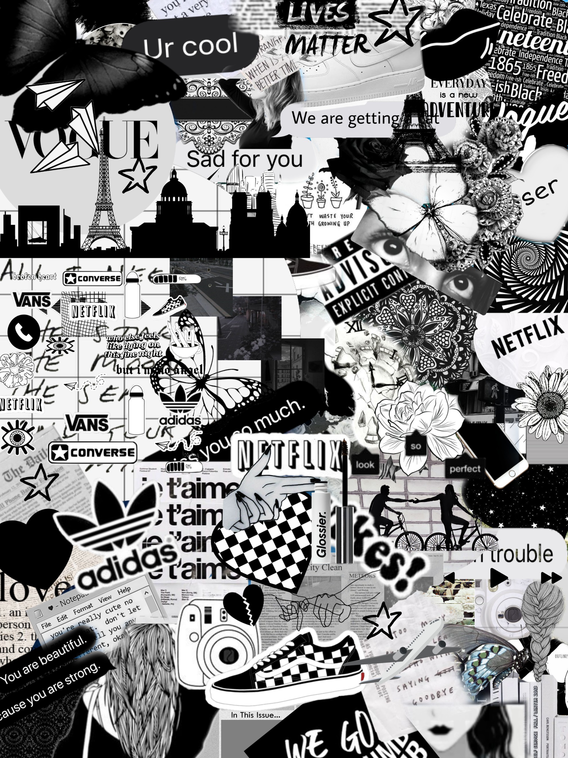 Black And White Aesthetic Background / Wallpaper Black And White Black