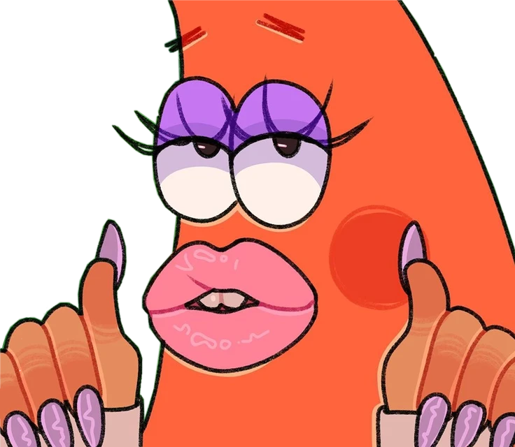pics Patrick With Eyelashes And Nails patrick patrickstar spongebob sticker