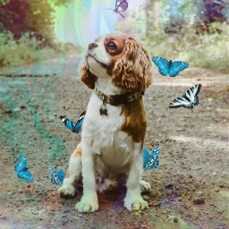 freetoedit dog ted teddy tedthecavalier rcholographicbutterflies