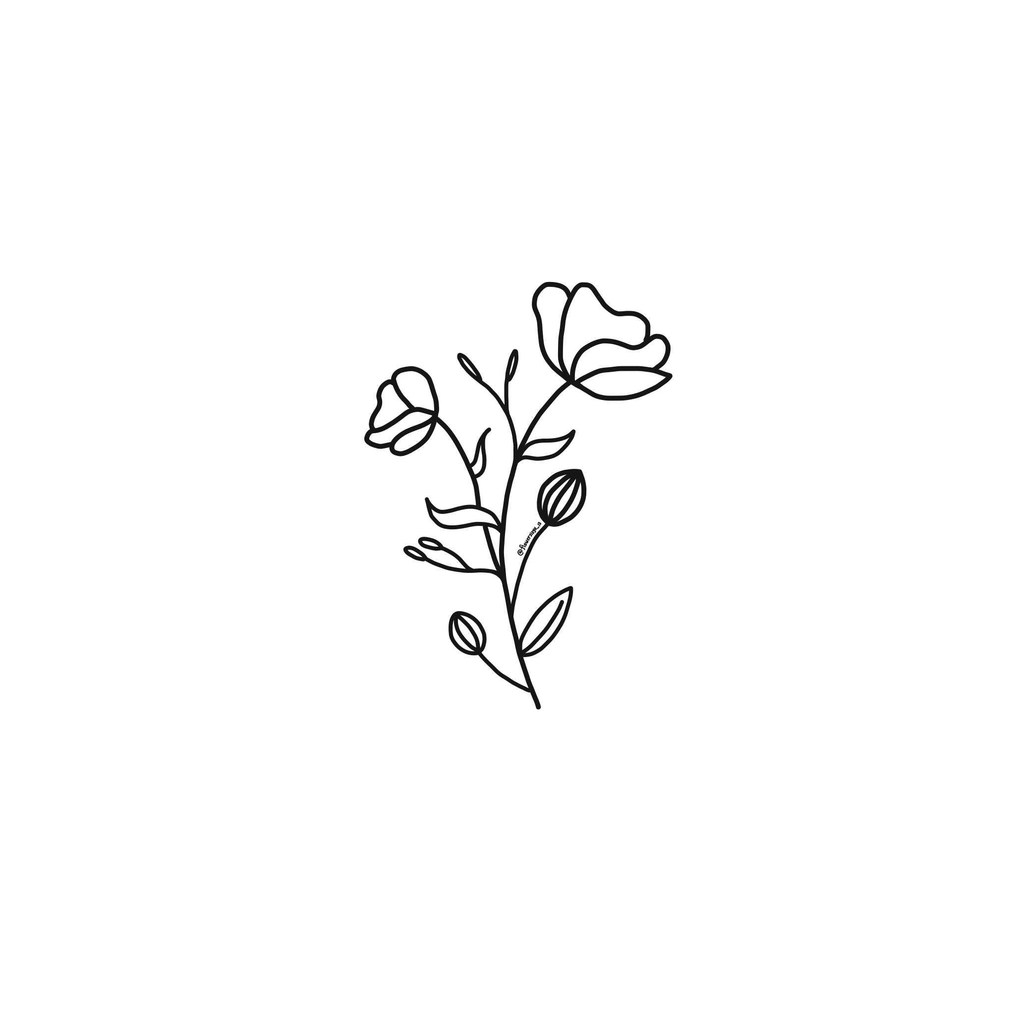 blackandwhite outline flower spacer sticker by @viridess.