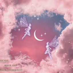 freetoedit magical magic fantasy pink pretty aesthetic moon stars aestheticsky sky prettysky fairy fairies pixiedust