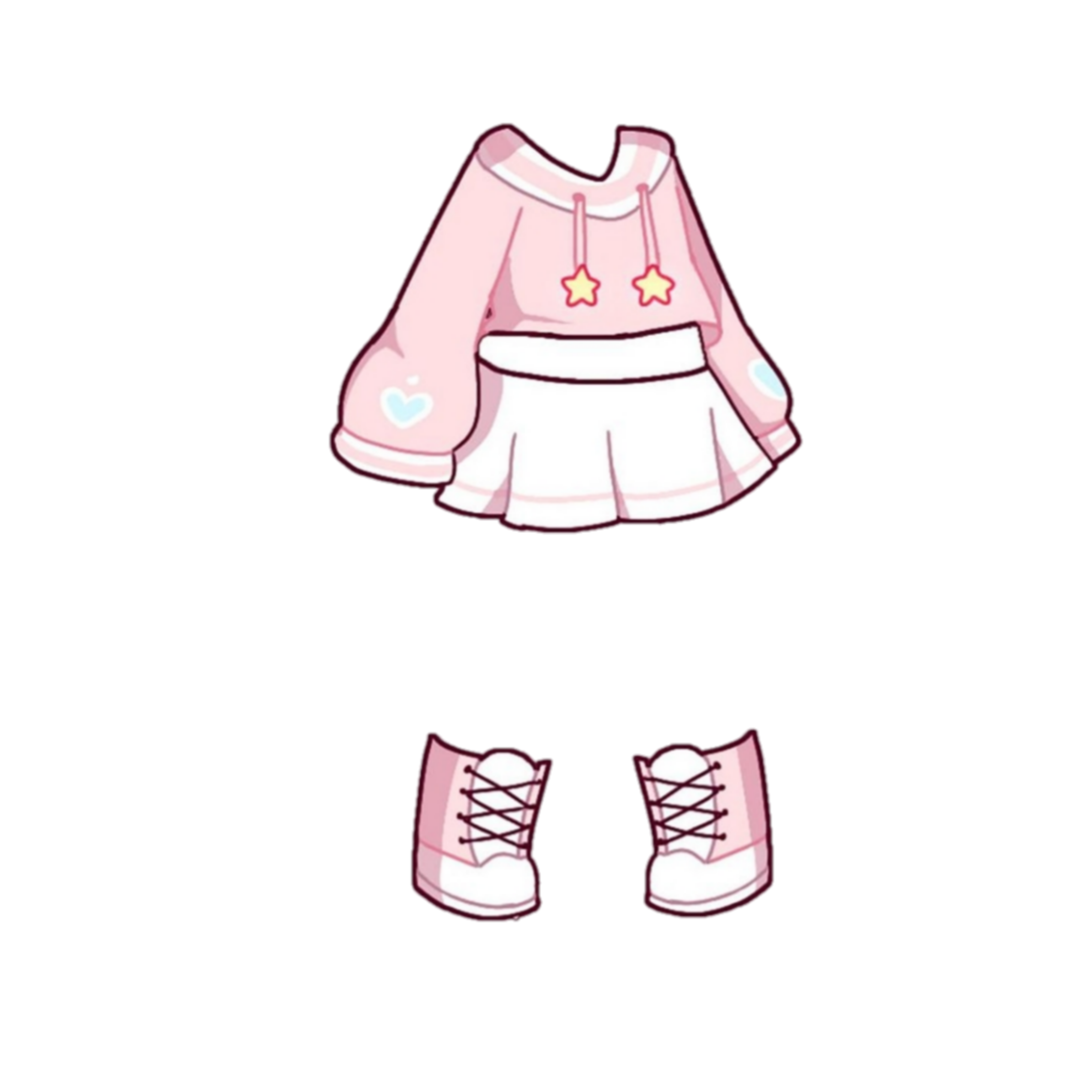 This visual is about pink star outfit clothes pastel gacha gachalife gachac...