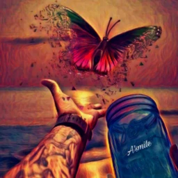 freetoedit @asweetsmile1 butterflies butterfly colorful color creative bright oilpaintingeffect oilpaint hand ircmagicjar magicjar