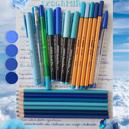 freetoedit blue azul tons cores colors love blogueira papelaria paper stabilo schneider steadtler