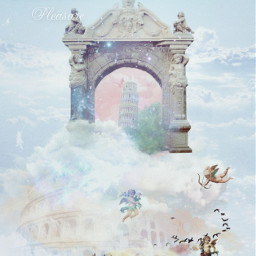 freetoedit architecture aesthetic clouds galaxy angel fairy