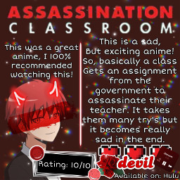 assassinationclassroom anime recommended animerecommendation viral hulu weeb animes animeaesthetic freetoedit
