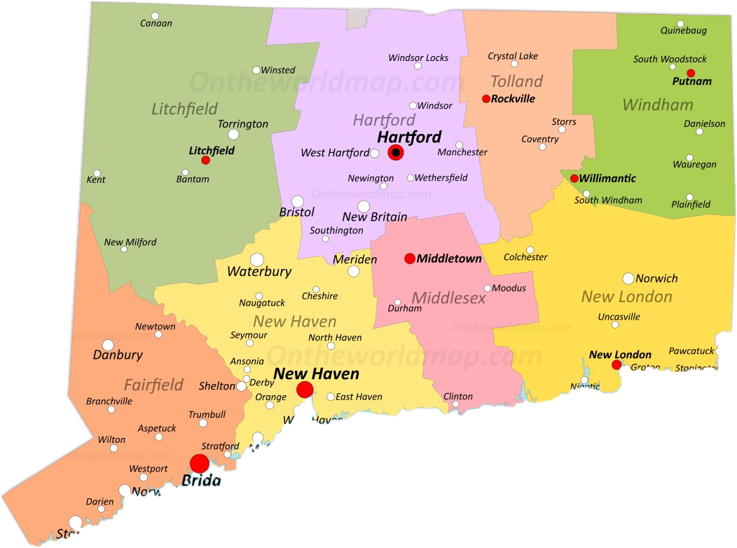 Штат Коннектикут на карте США. Штат Коннектикут на карте США на русском. Нью-Хейвен Коннектикут карта.