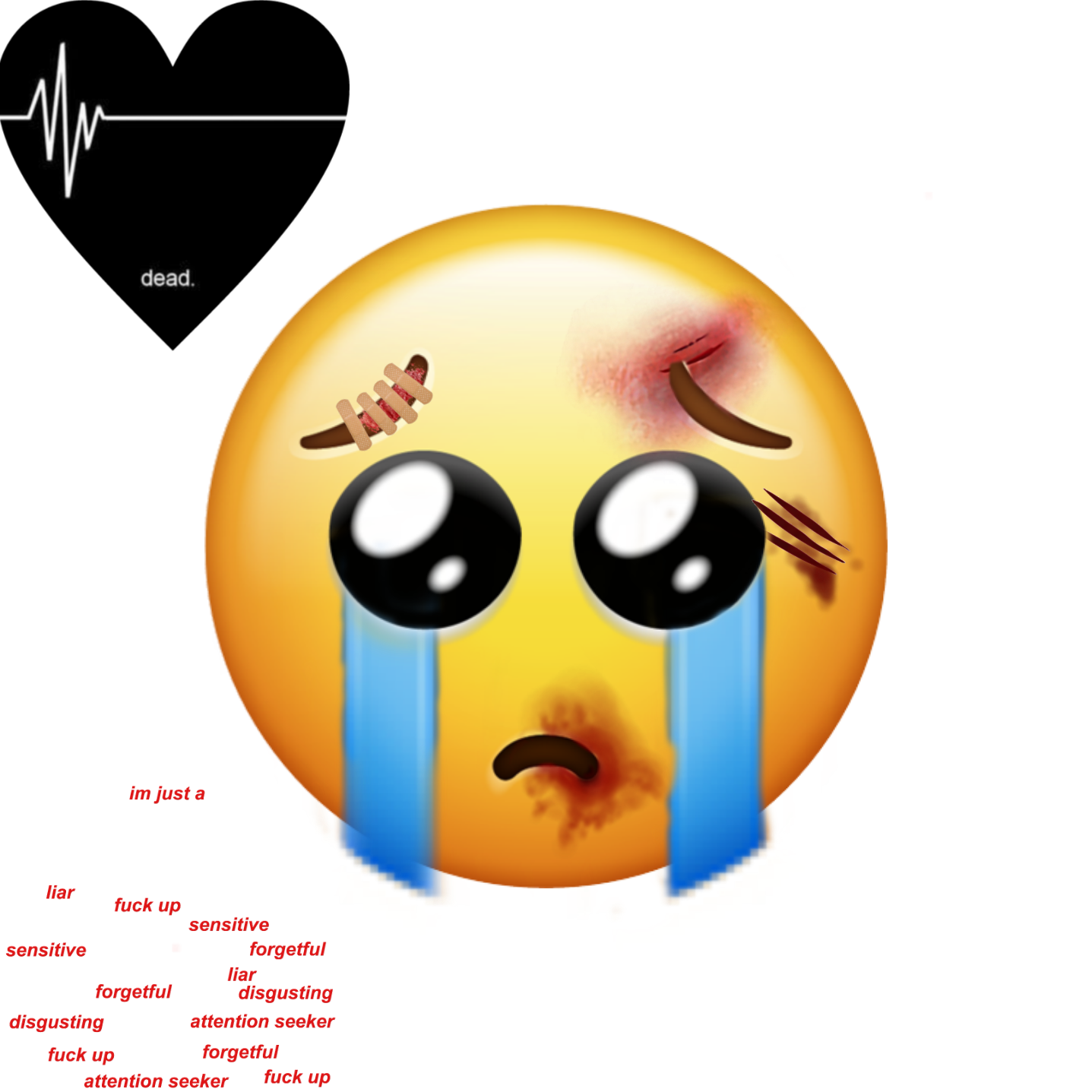 Hurt Anxiety Stepdad Mean Sticker By dixiepineapple