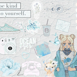 blue aesthetic cute collage freetoedit