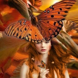girl butterflies flower light beautiful ccorangeaesthetic freetoedit