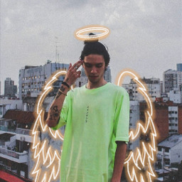 boy illustrator yellow wings angels