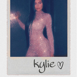 kyliejenner aesthetic pink sparkle vintageeffect kylie polaroid freetoedit