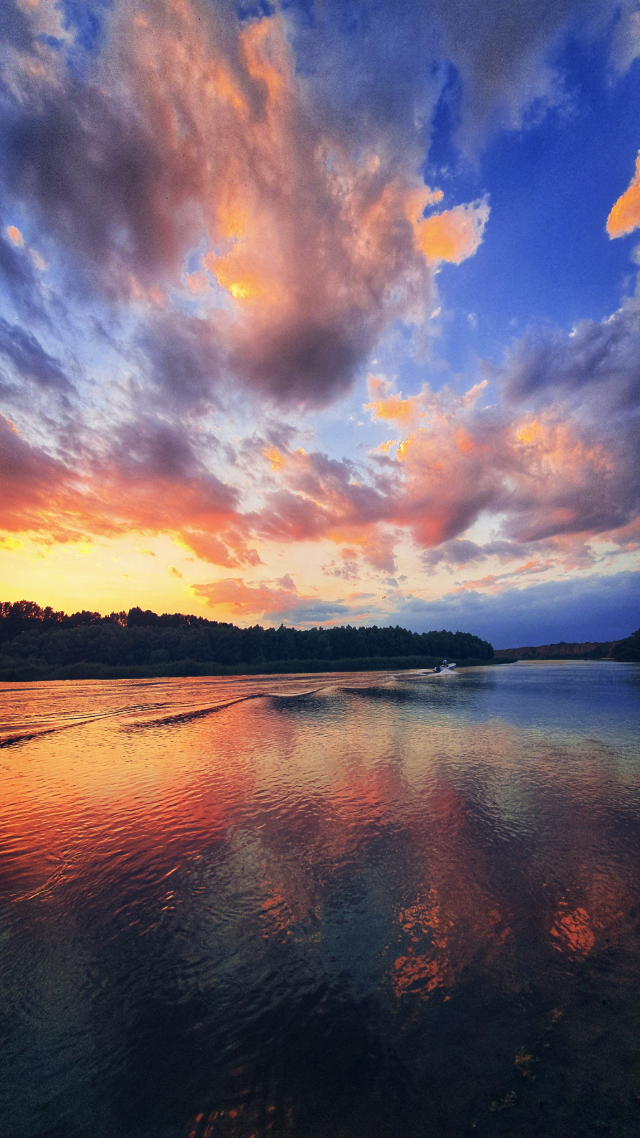 sunset love clouds cloudscape river image by @amza-kamel