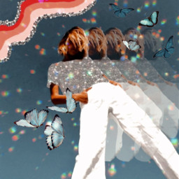 girl woman pretty aesthetic motion butterfly butterflies sparkles sparkle bling blue red pink orange white glitter pic art edit picsart challenge blond blonde remix interesting rcmotioneffect motioneffect freetoedit
