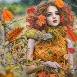 freetoedit reptile autumnlady autumn girlwithdragon srcautumnleaves