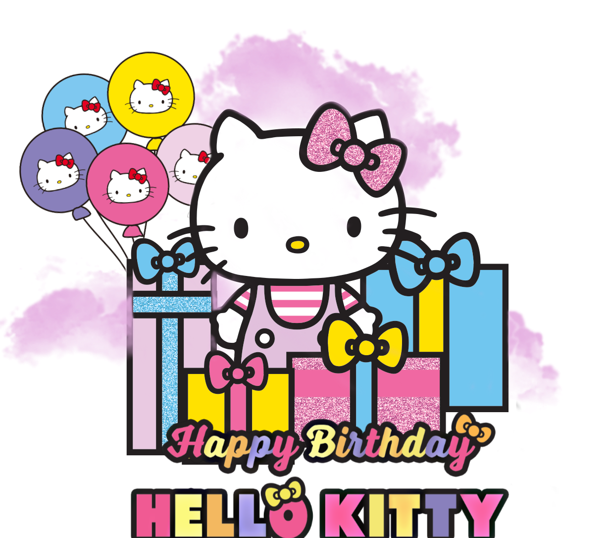 Happybirthdayhellokitty Sticker By @cap-coch-cosplay