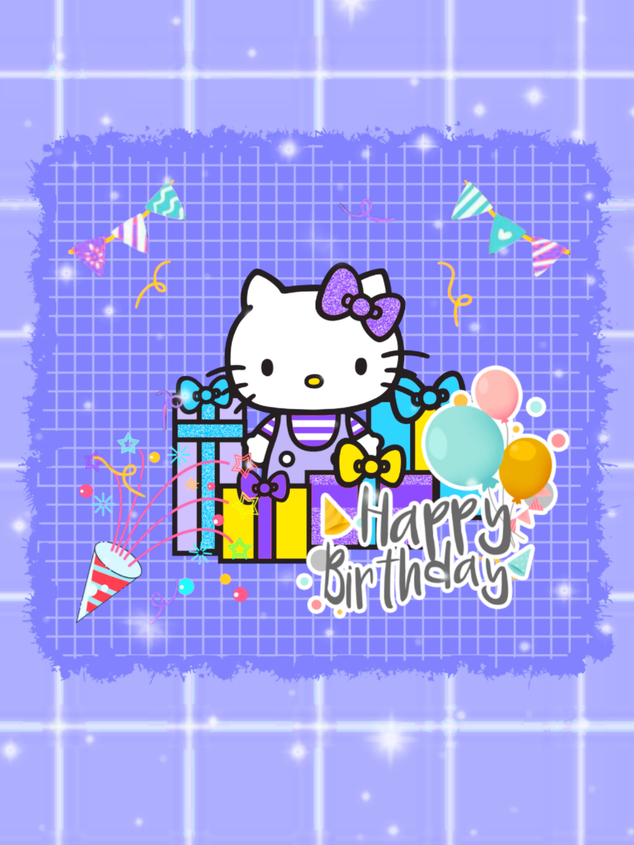 Birthday hello deals kitty background