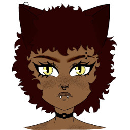 digitalart lineart pinterest pinterestgirl werewolf freckles art drawing fangs choker peircings monster uwu